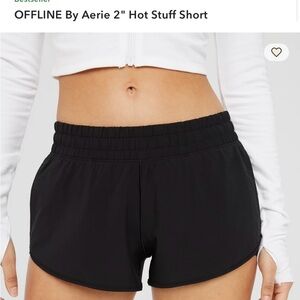 Offline by Aerie Hot Stuff Athletic Shorts 2" Inseam Black Sz. SP